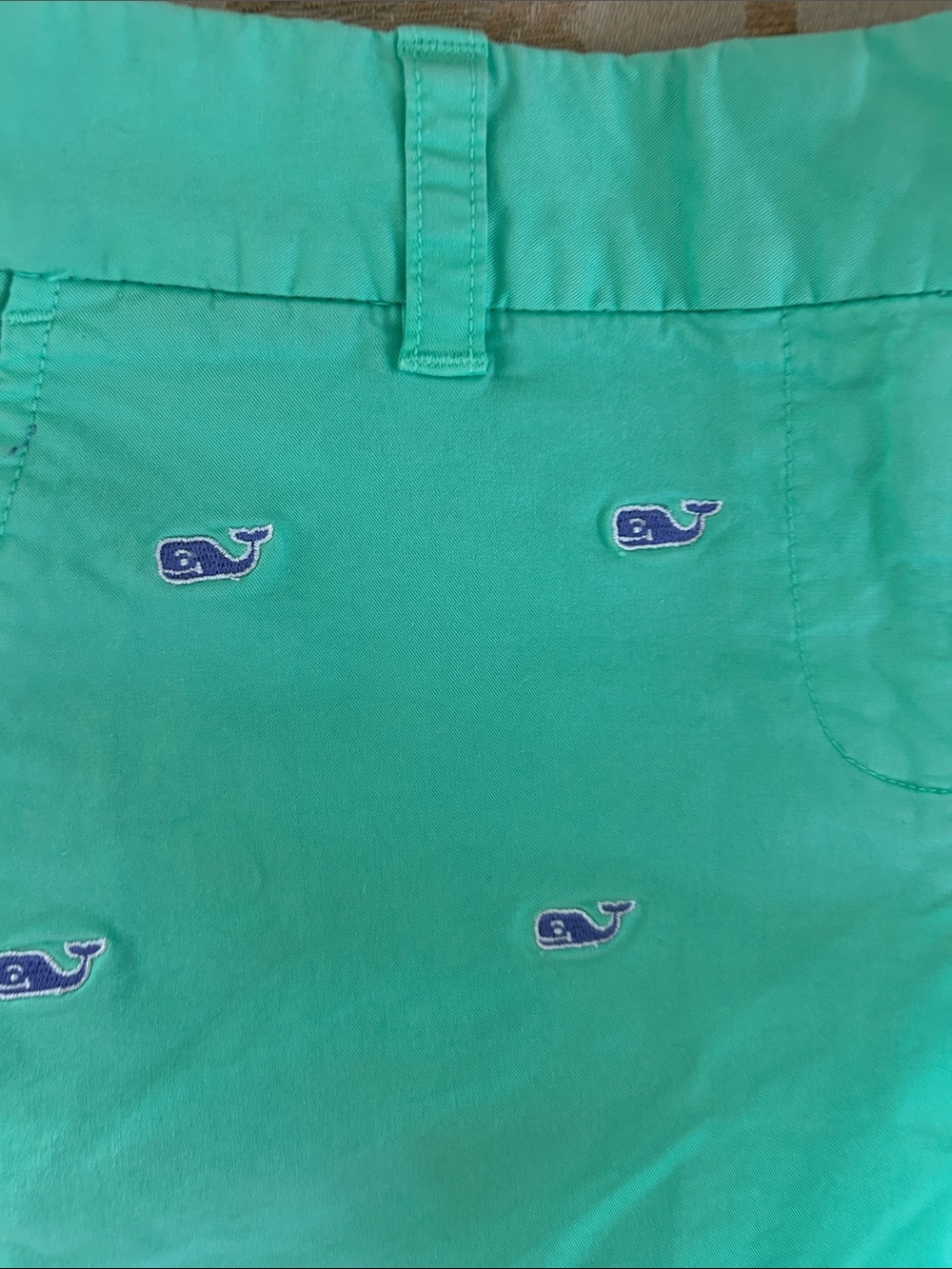 Vineyard Vines Cotton Embroidered Whale Women’s Shorts - Green - Picture 3 of 3